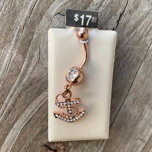 New ⭐️ Rose Gold Dangling Anchor Belly Button Ring